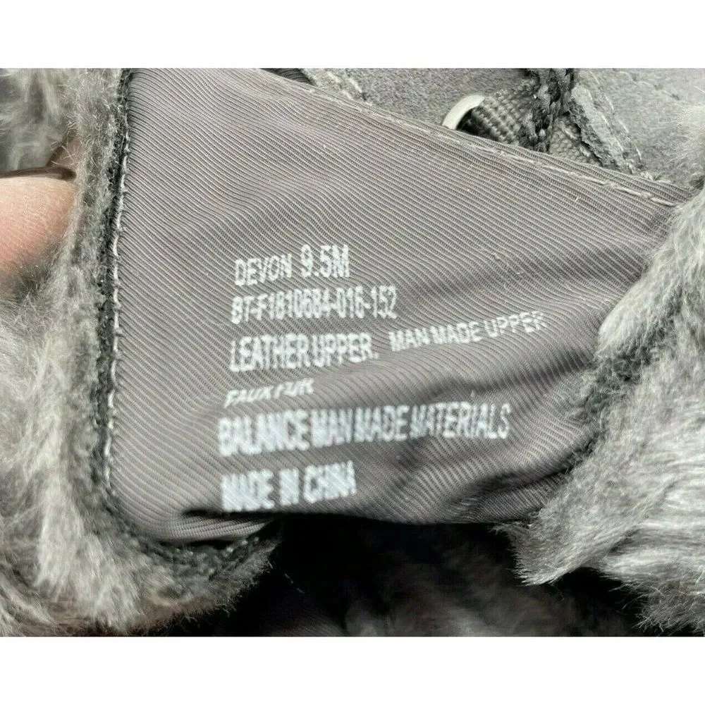 Womens Baretraps Boot Devon Dark Grey Lace Up Sz 9.5 M Leather Water Resistant - Picture 9 of 9